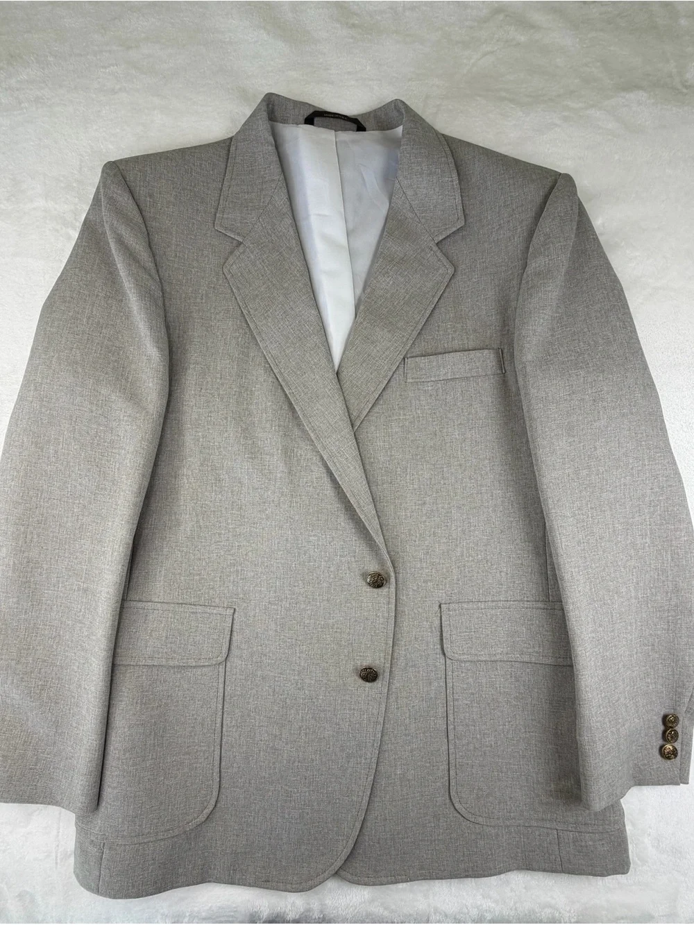 Haggar Men's Light Gray Two-Button Blazer
